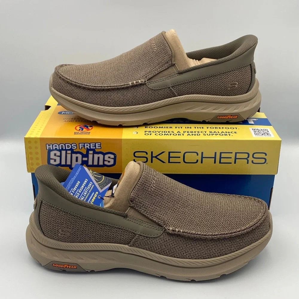 SKECHERS Men's Size 8.5 Hands Free Slip-Ins Pollard-Wilfred Taupe Shoes 205451